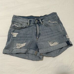 All saints ripped denim shorts - size 26